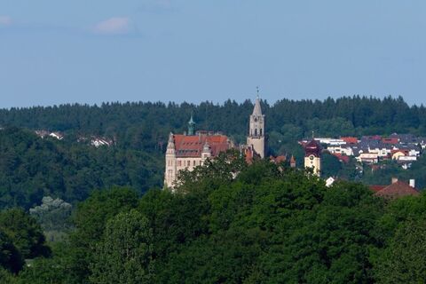 Blick vom Inzigkofer Park zum Schloss Sigmaringen