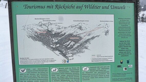 Übersichtstafel der ausgewiesenen Wildschutzgebiete