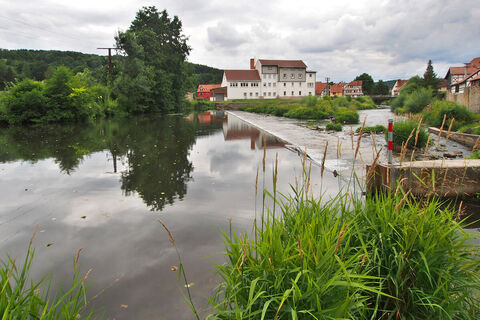 Werra am Wehr Brückenmühle Themar