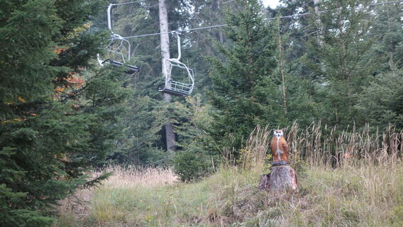 Aufstieg entlang der Piste