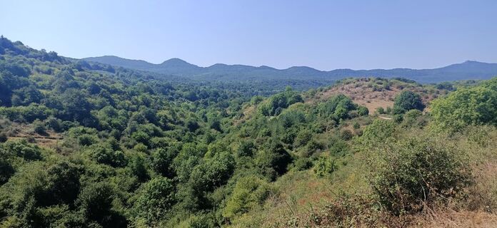 Blick auf die Sierra de Aralar von Iribas aus