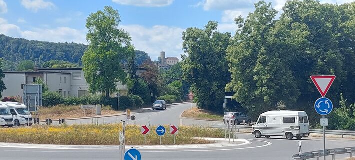 Erster Blick auf Burg Hornberg