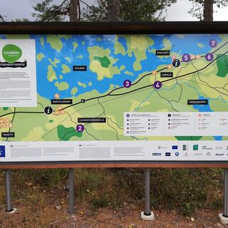Itsenäisyydentie, Hinweisschild zu Kahvi-Pakari