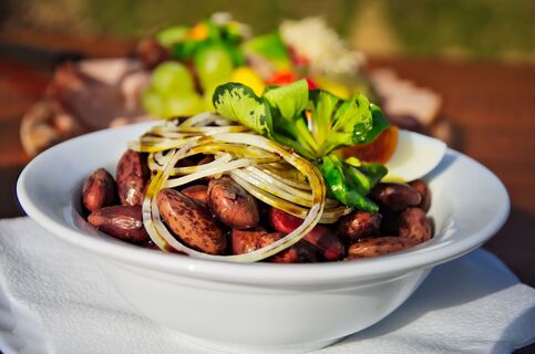Käferbohnensalat mit Kürbiskernöl