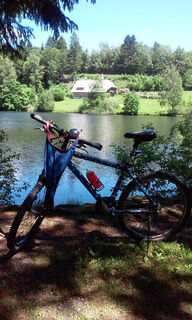 Klosterweiher mit Bike und Badeanzug ;-)