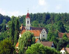 Blick auf St. Johann in der Haide. 