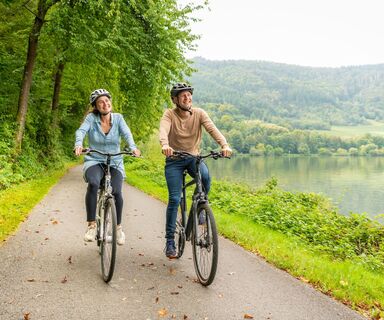 Auf dem Mosel-Radweg zwischen Mehring und Detzem