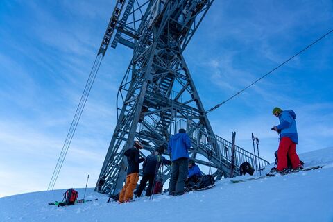 Ausstieg auf der Stütze 2 der Säntis Schwebebahn