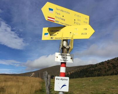 Wegweiser Peterer Sattel