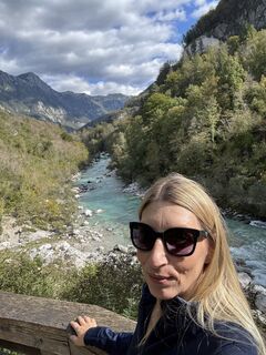 Photo de Antje Papadopoulos Heller le long du parcours
