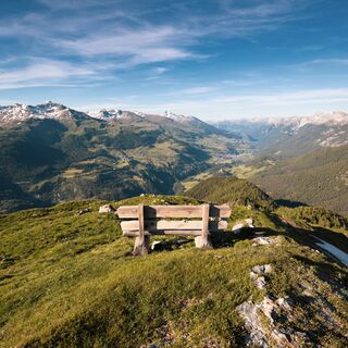 Auf dem Crap Putèr mit Ausblick über das Unterengadin.