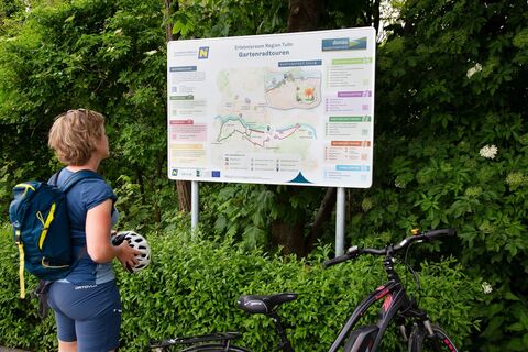 Infotafel der Gartenradtouren