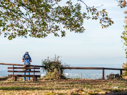 Bergstrasse Wanderer mit Panoramablick Foto Petra Arnold