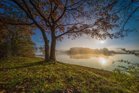 Talsperre Pöhl im Herbst