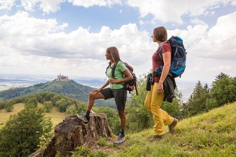 Blick vom Zeller Horn auf die Burg Hohenzollern