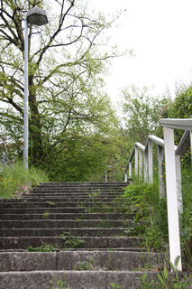 Steile Staffeln führen bergauf zum Hardt