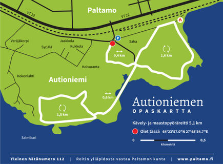 Übersichtskarte Autioniemi, Paltamo