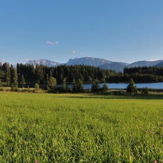 Der Kögelweiher mit Bergpanorama