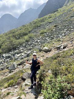 Photo de Karin Vrabel le long du parcours