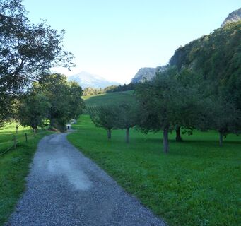 Breiter Kiesweg von Trimmis in Richtung Malans