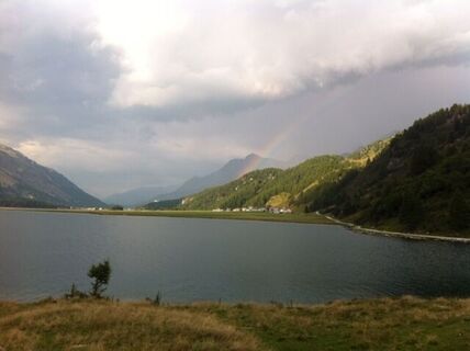 Silsersee mit dem Delta von Isola