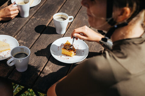 Kaffeepause während der Radtour