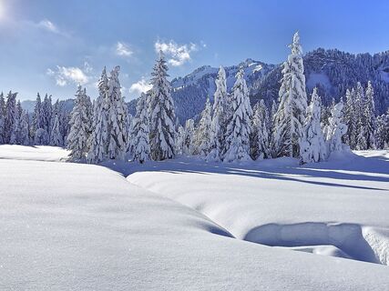 Winterlandschaft in Sibratsgfäll