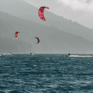 Kiter auf dem Silvaplanersee