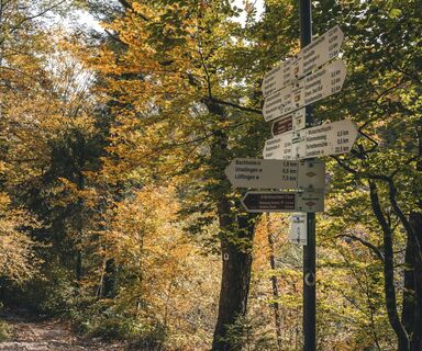 Wegweiser bei der 3 Schluchten Tour