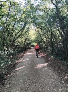 Photo de Barbara Hausberger le long du parcours