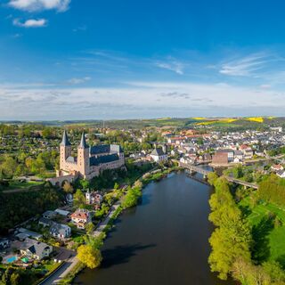 Blick auf Rochlitz mit Schloss Rochlitz an der Zwickauer Mulde