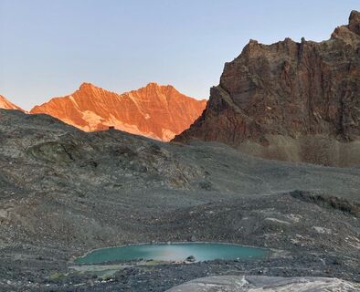 Auf dem Chessjengletscher mit Blick Richtung Egginerjoch