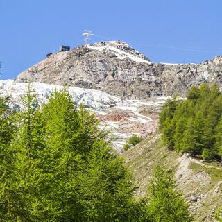Blick vom Weg hoch zur Längfluh