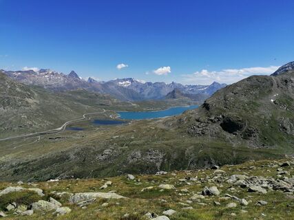 Blick runter zum Berninapass