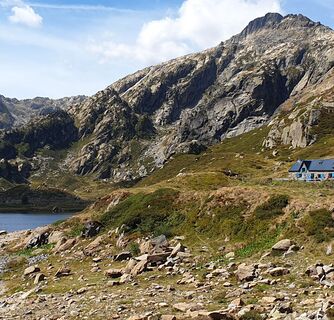 Blick auf die Schutzhütte