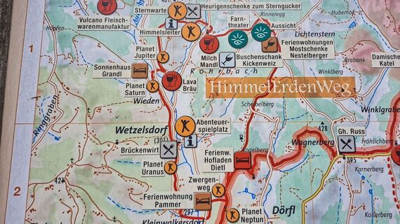 Übersichtstafel am Ausgangspunkt