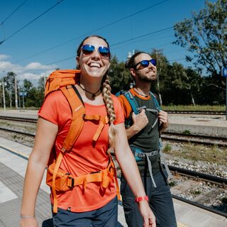 Ankunft am Bahnhof Semmering