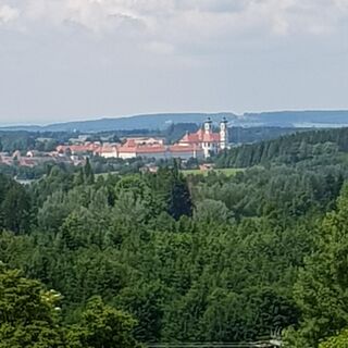 Blick auf die Benediktinerabtei Ottobeuren