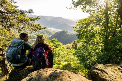 Aussicht von Aggsbach Markt beim Fensterfelsen