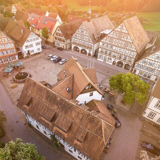 Blick auf den Martkplatz in Dornstetten