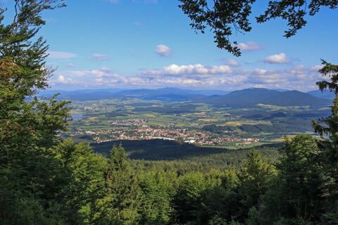 Panorma am Reiseck - Blick auf die Bayerwaldberge Arber, Osser, Hohen Bogen