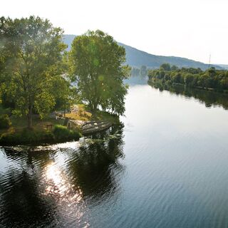 Mündung der Saar in die Mosel in Konz