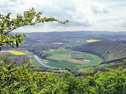 Teufelskanzel Ausblick ins Werratal im Sommer