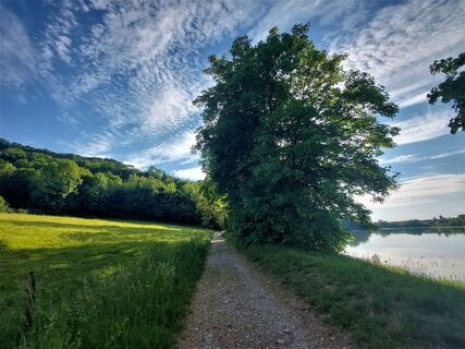 Weg am Ufer des Rhône
