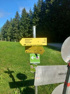 Wegweiser am Parkplatz