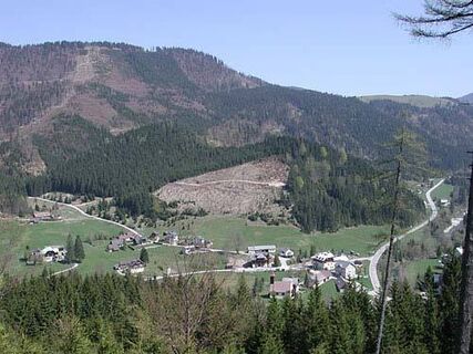 Luftbildaufnahme von Frein an der Mürz.