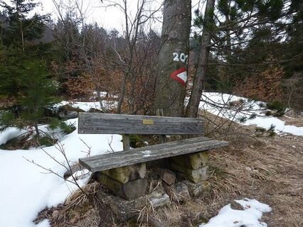 Bankerl am Weg auf die Hohe Mandling