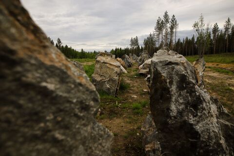 Rekonstruktion einer Panzersperre auf der Salpa-Linie, Kuusamo