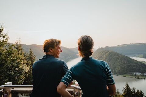 Radfahrer an der Schlögener Schlinge